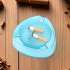 Heavy-duty turquoise blue plastic ashtray with durable build