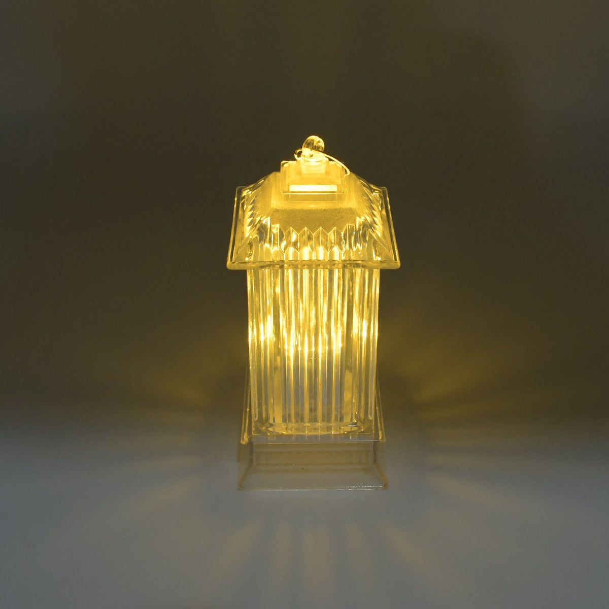 LED Crystal Lamp in a lantern shape, showcasing its flickering candle effect.