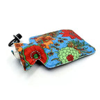 Green rubber hot water bag, front view, ready for use as a heating pad.
