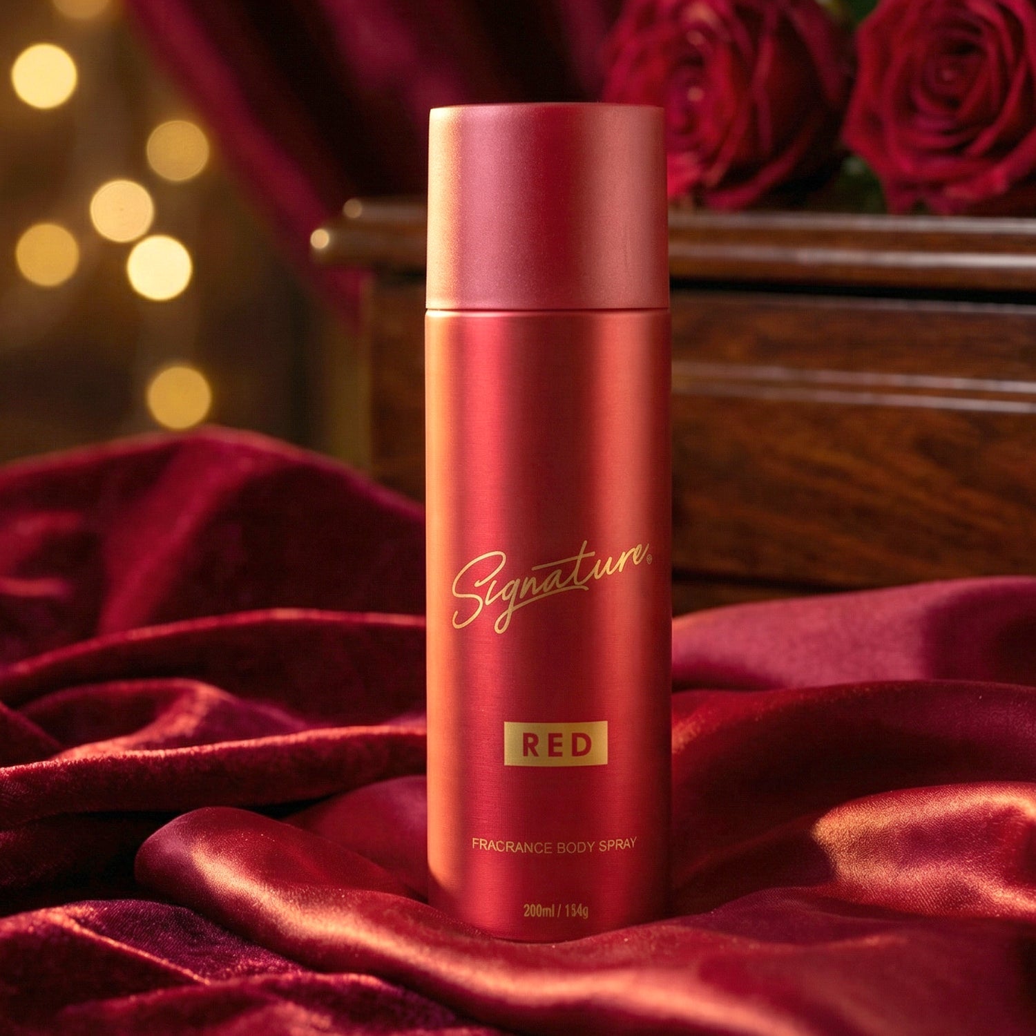Men's red fragrance deodorant spray by Signature