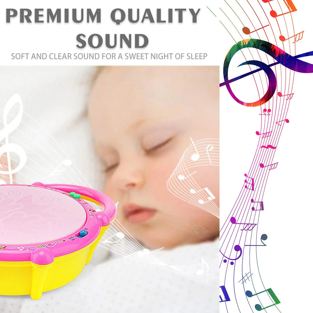 Side angle of the Flash Drum Toy, showcasing its musical and light-up features for toddlers.