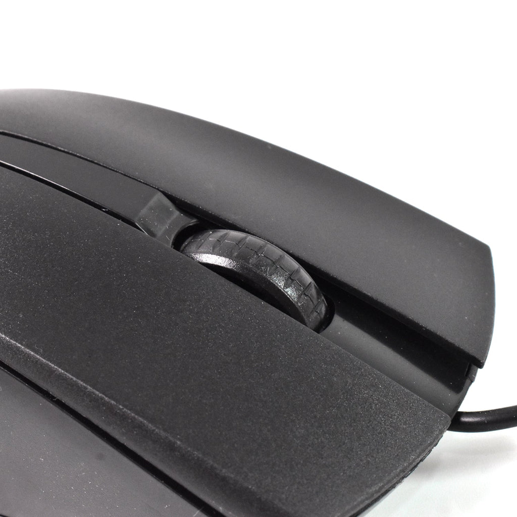 Side profile of the Compshop X2 Wired Optical Mouse, emphasizing its contoured shape.
