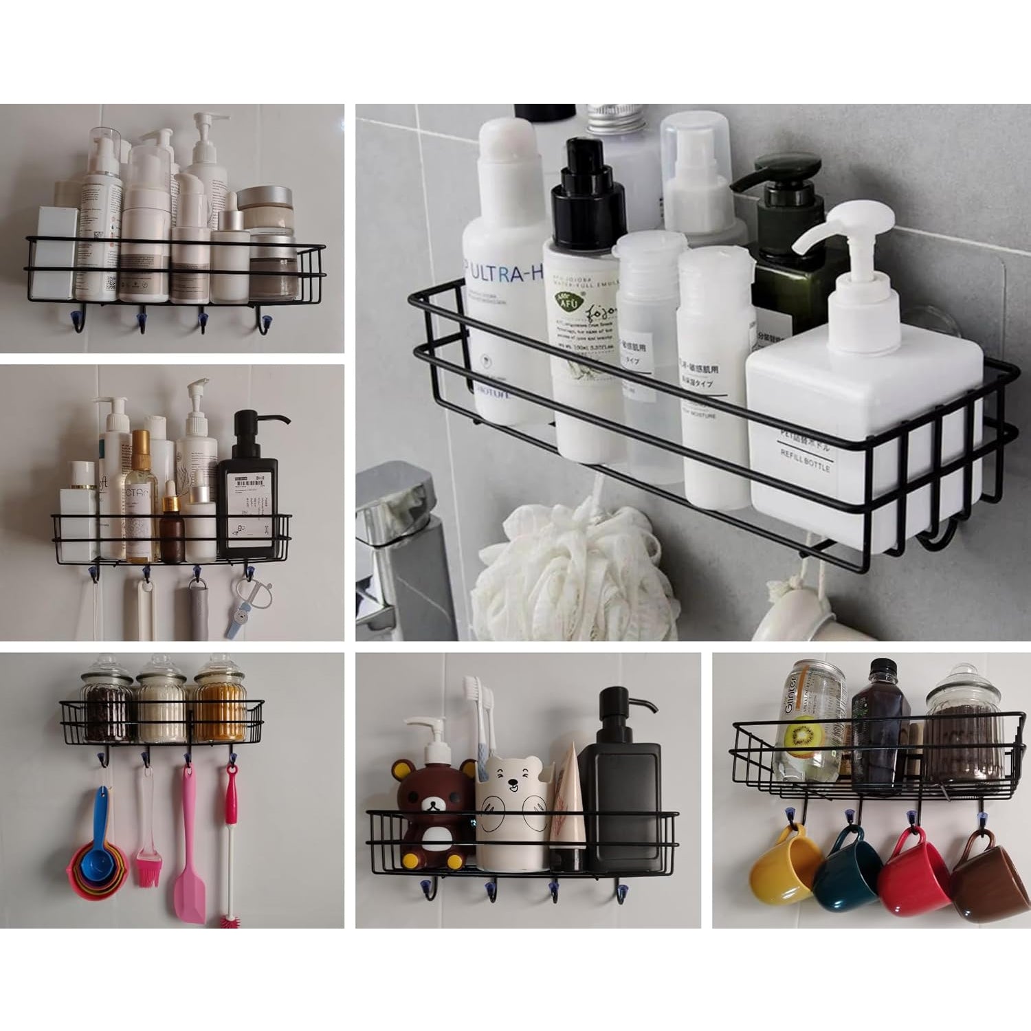3-in-1 shower shelf rack placed in bathroom for storage