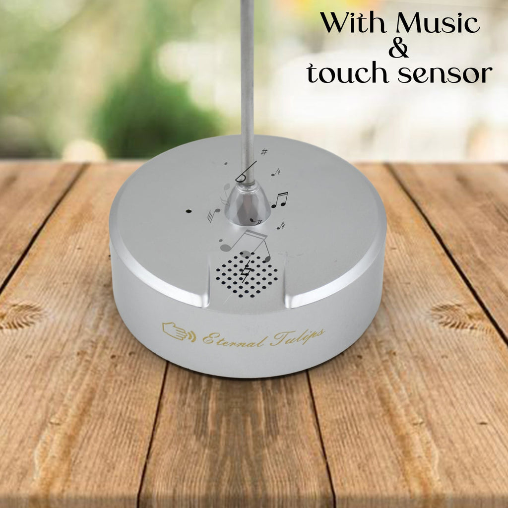 The USB charging port on the lamp's base, emphasizing its convenient and modern power solution.