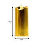 Hand holding a single safe and smokeless flickering LED candle.