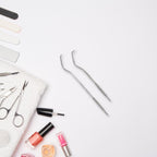 The full stainless steel toothpick and floss set neatly stored in its durable case.