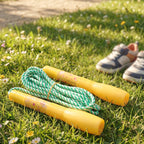 Neutral image showing parts of skipping rope for kids