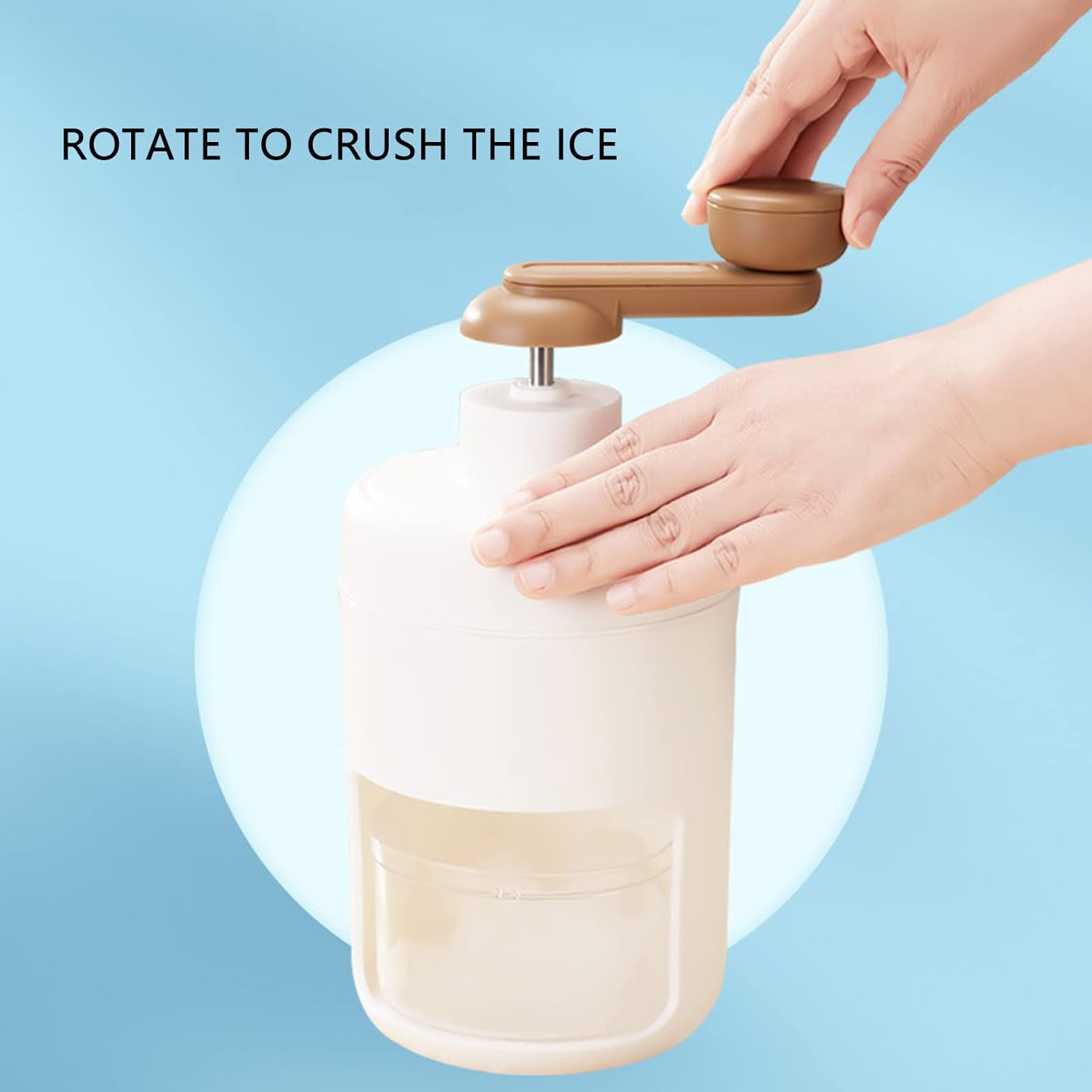 Manual fruit smoothie machine, a small and portable ice shaver for delicious drinks.
