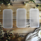 Konvex plastic food containers demonstrating their stackable design for compact storage.