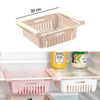 Versatile fridge baskets displaying their easy-glide mechanism for convenience.
