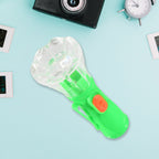 The durable plastic Kids LED Torch with its strap, ready for use.
