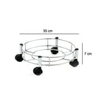 Compact gas cylinder trolley with four swivel wheels for easy maneuverability