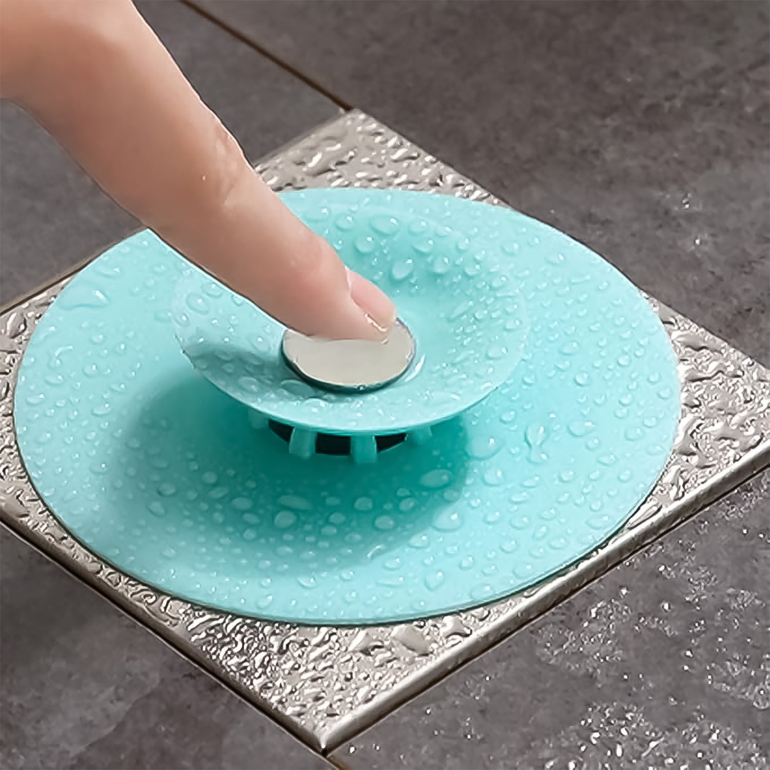 Close-up image of silicone sink strainer showing fine mesh holes