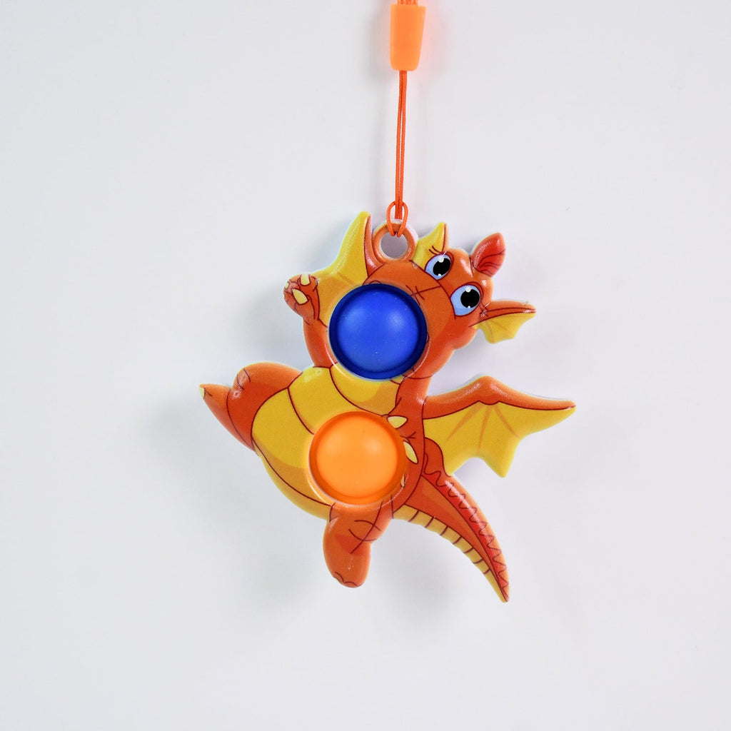 Detailed close-up of silicone bubbles on dragon fidget toy