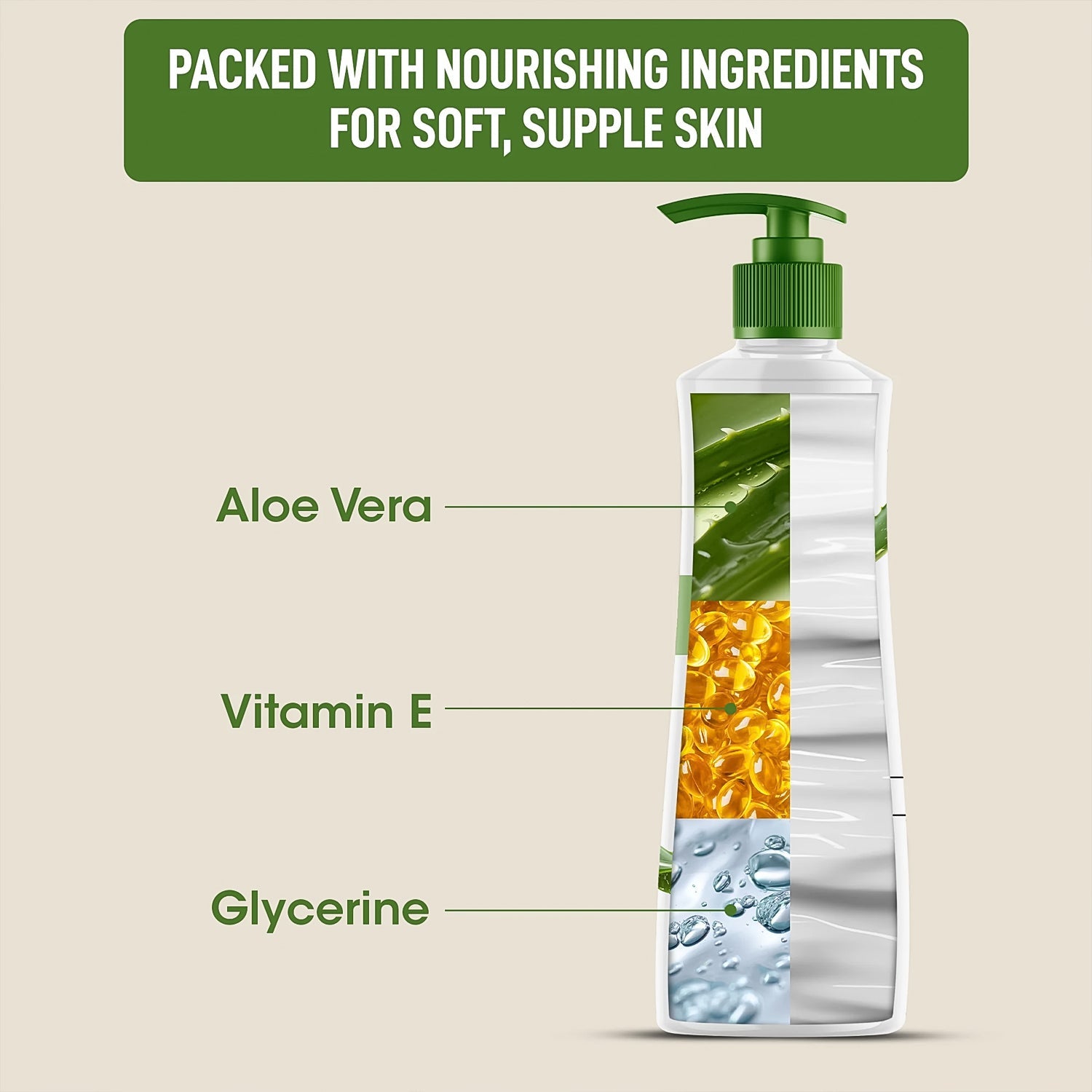 Close-up texture of lightweight Aloe Vera Body Lotion with SPF 30