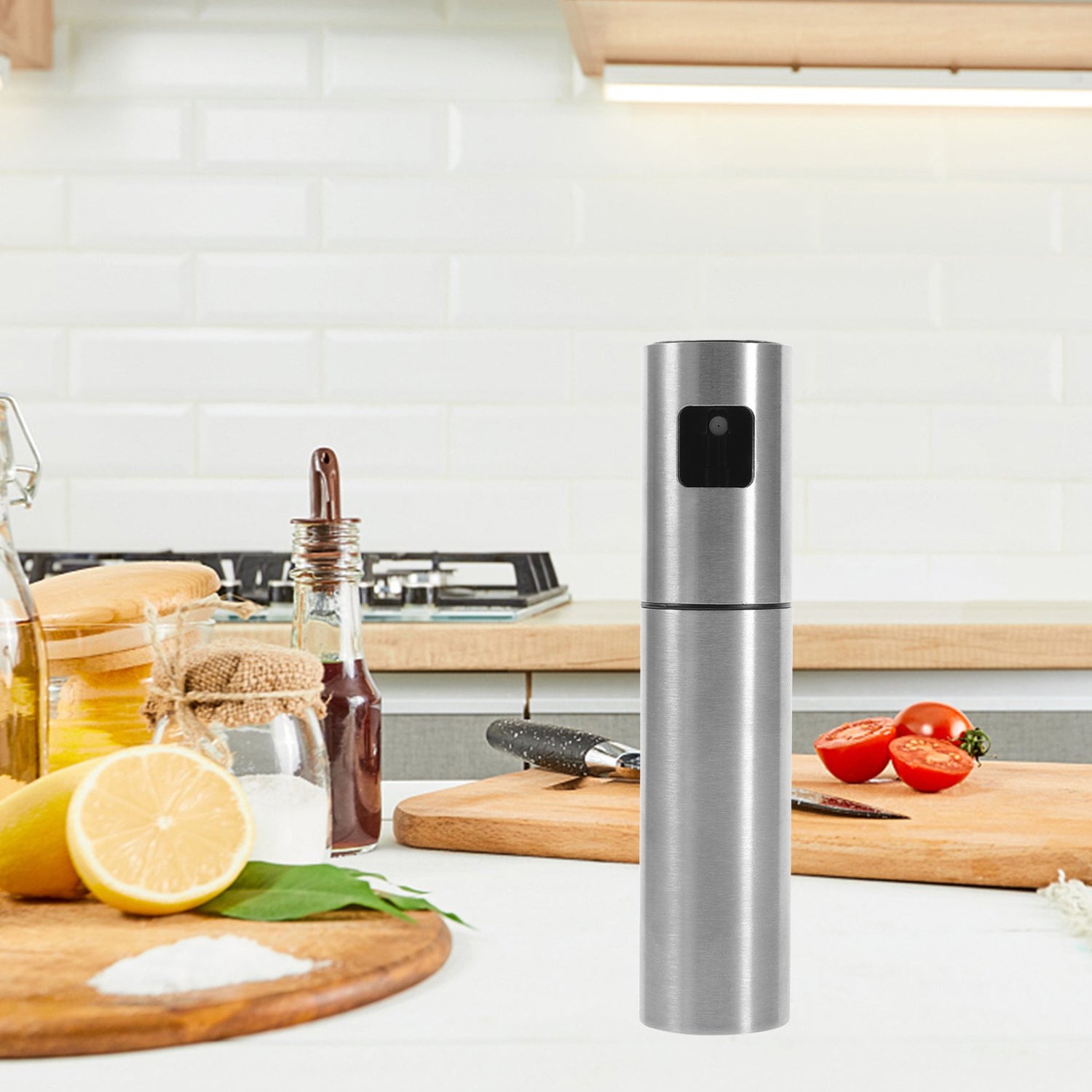 Fine mist oil sprayer for even distribution on dosas and salads.
