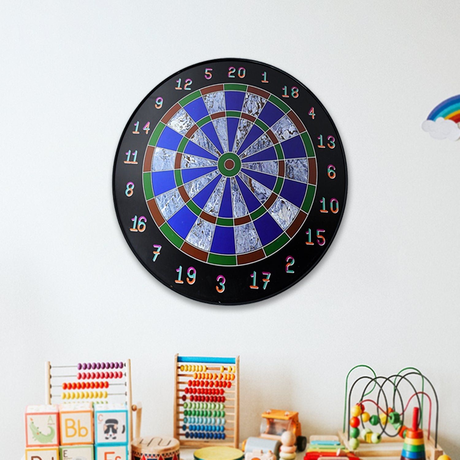 Soft-tip magnetic darts ready to stick on the magnetic dart board