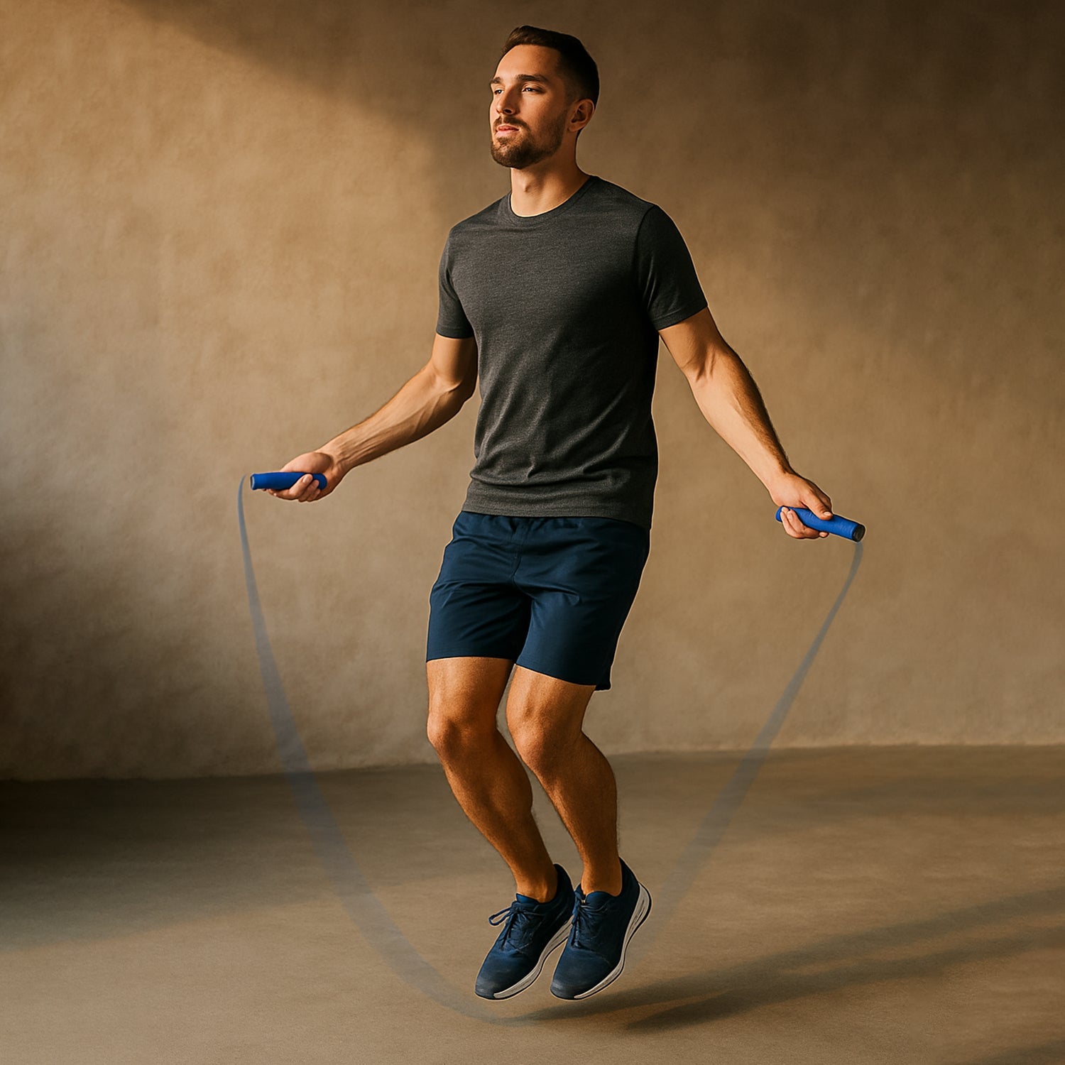 Tangle-free adjustable PVC skipping rope with digital jump counter