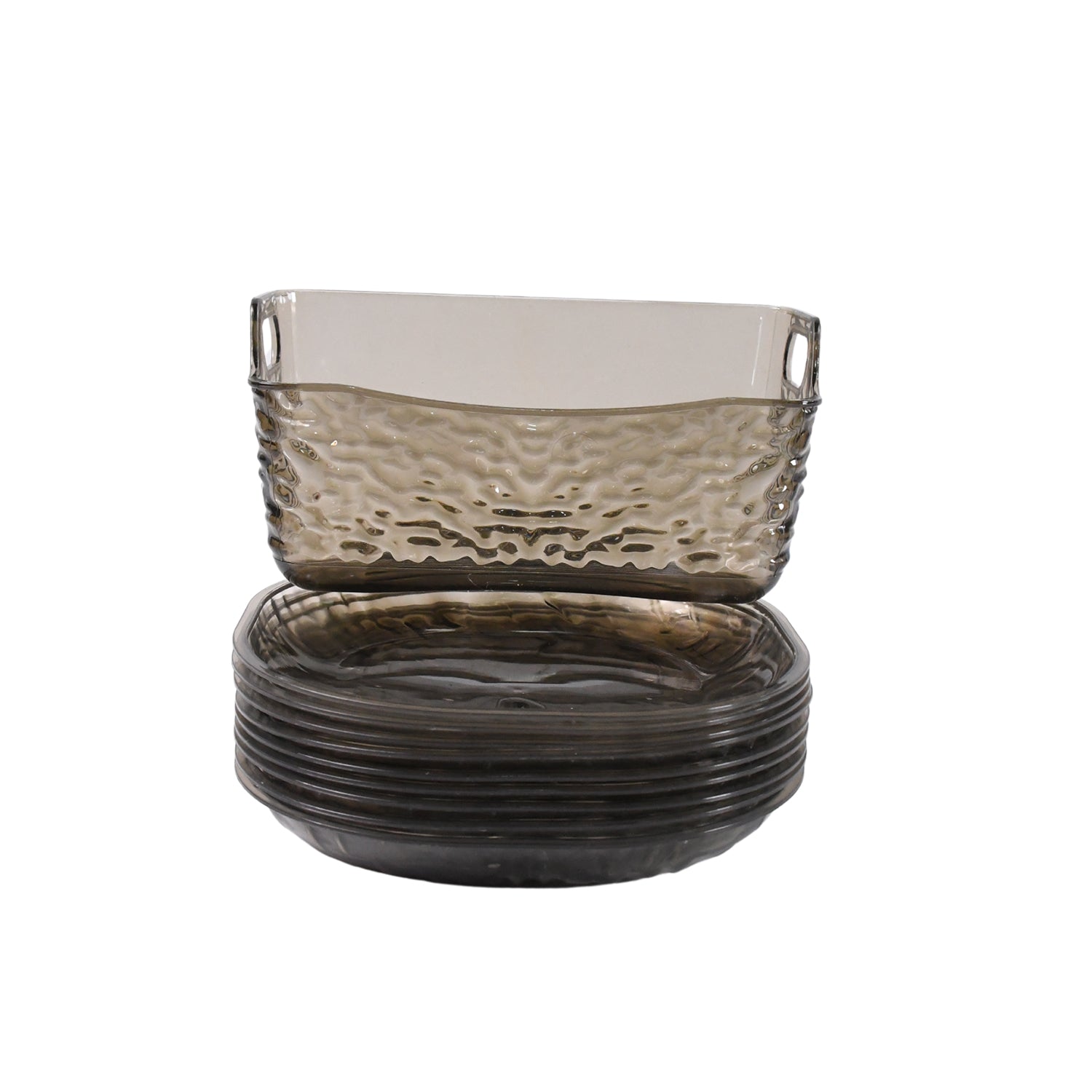 Reusable dish set made of durable plastic for versatile dining