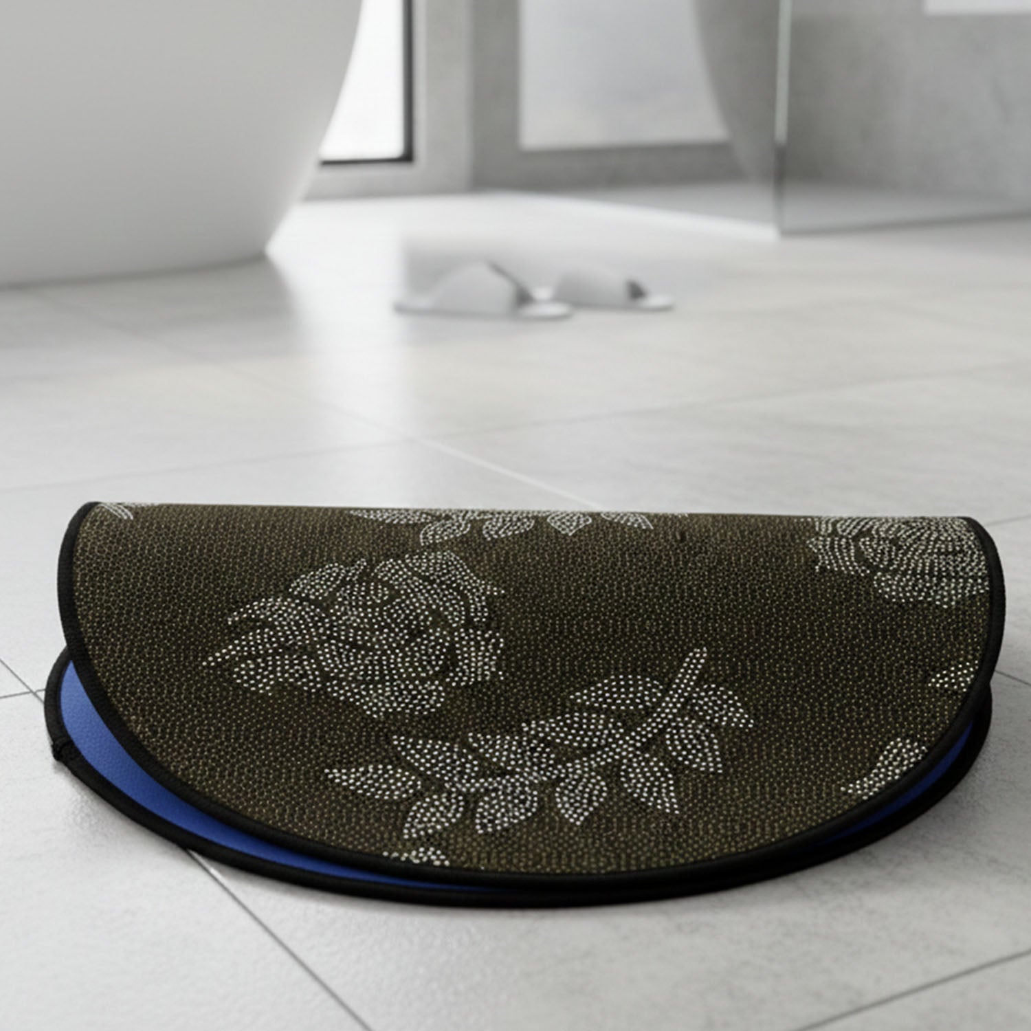 Close-up detail of durable, super absorbent bath mat velvet fabric