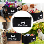 Stylish pet toy organizer crafted from soft, durable felt fabric.