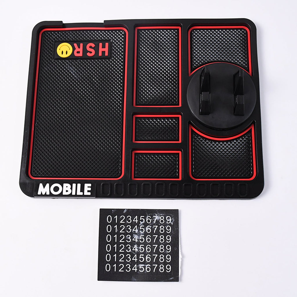 Multifunctional car dashboard mat used as mobile phone holder and storage pad
