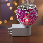 Decorative purple crackle mosaic glass aroma diffuser lamp for home fragrance