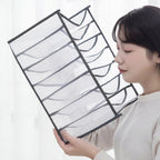Top view of the Organivo 7 Grid Clothes Organizer filled with neatly folded clothes.