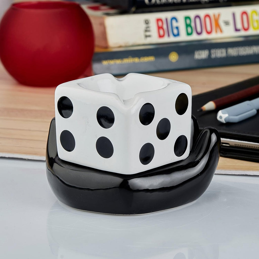 Vibrant ceramic ashtray in retro style, ideal smoking accessory