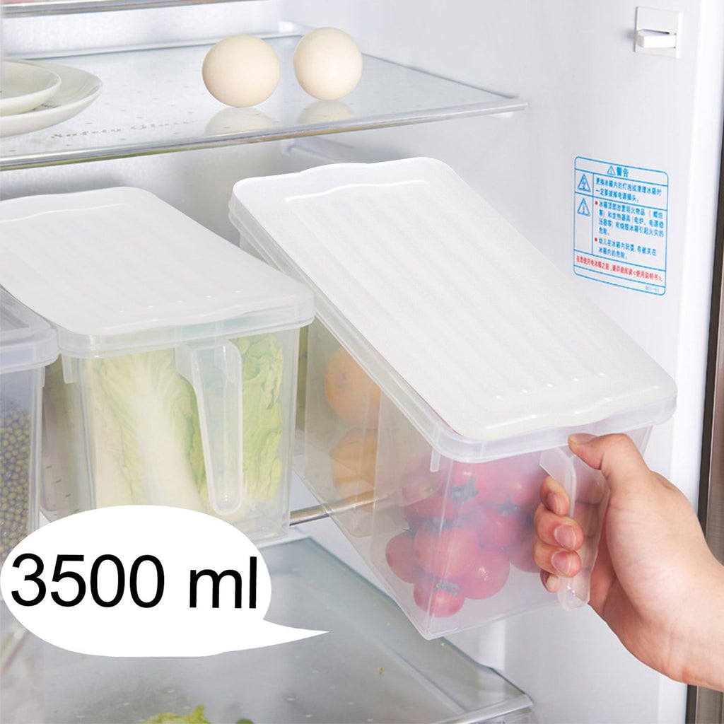 Versatile kitchen storage box with removable dividers for customizable organization.