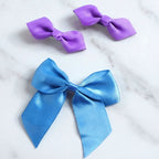 Three-piece set of elegant and stylish satin bow hair clips