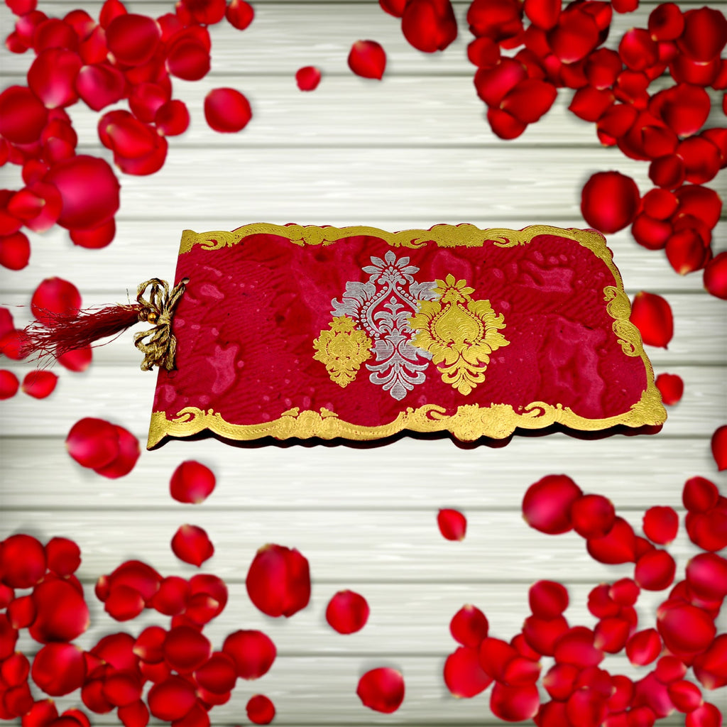 Back view showcasing the unique self-closing mechanism of a gift envelope.