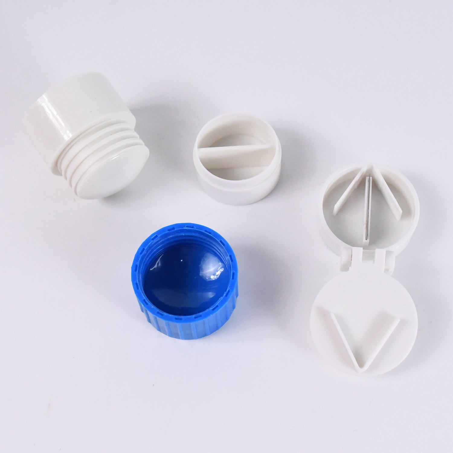 Detailed view of the pill crushing mechanism on the Organivo medicine tool.