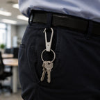 Close-up of smooth finish on durable metal key clip