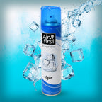 Side angle view of the  Air Freshener Spray, showing its ergonomic design.