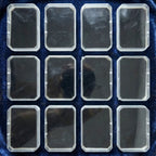 Close-up detail of soft inner base in mini rectangular jewellery box