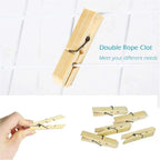 Eco-friendly wood clips arranged for school arts and craft projects.