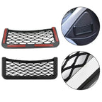 Detail of the car seat organizer's strong adhesive backing for secure fit.