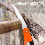 Ergonomic non-slip silicone handle of the Folding Pruning Saw, designed for comfortable and secure grip.