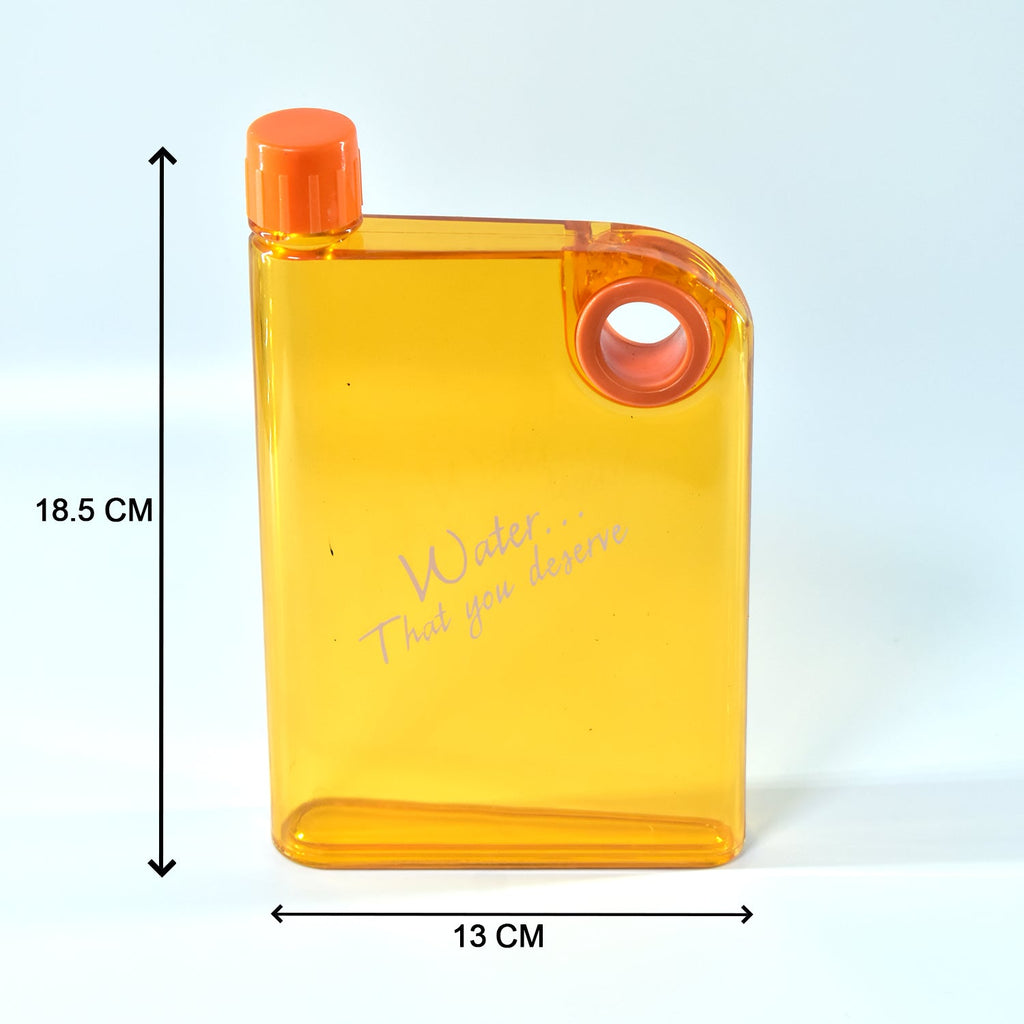 Close-up of the durable, non-toxic plastic material of the multicolor slim water bottle.