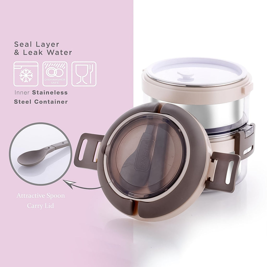 Dual-tone insulated lunch box with secure locking mechanism