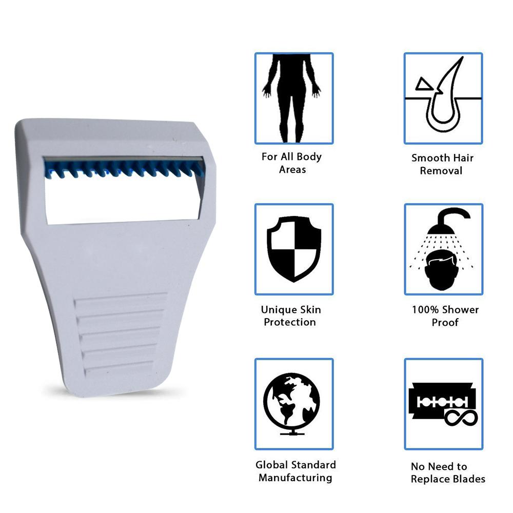 Disposable women's body razor with a flexible head for contoured, smooth skin.
