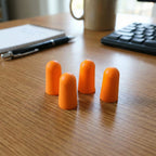 Ear plugs made from soft foam, perfect for travel and noise-sensitive situations