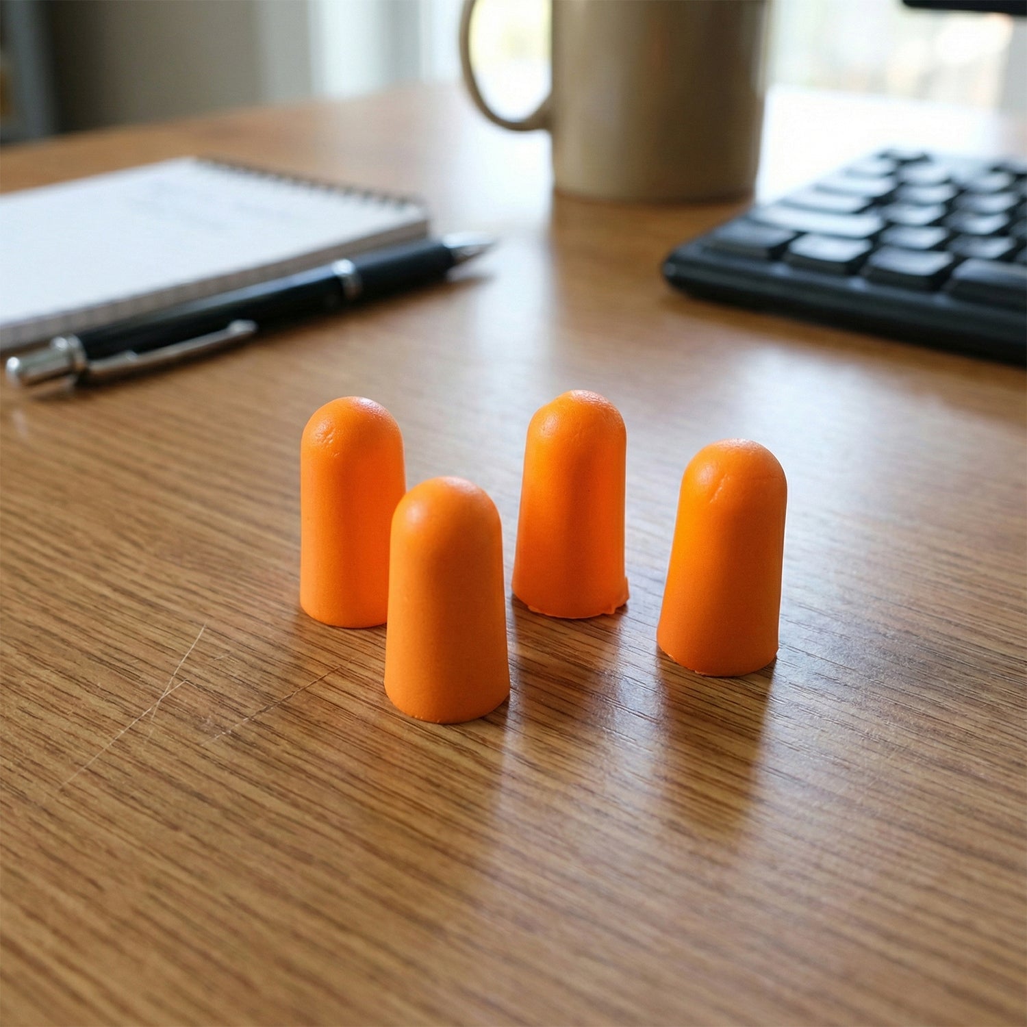 Ear plugs made from soft foam, perfect for travel and noise-sensitive situations