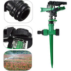 Aqua control impact sprinkler spraying water over landscape area