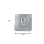 Front view of the versatile transparent adhesive hook ready for use.