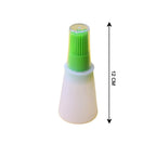 Versatile silicone oil dispenser with a soft brush for various uses.