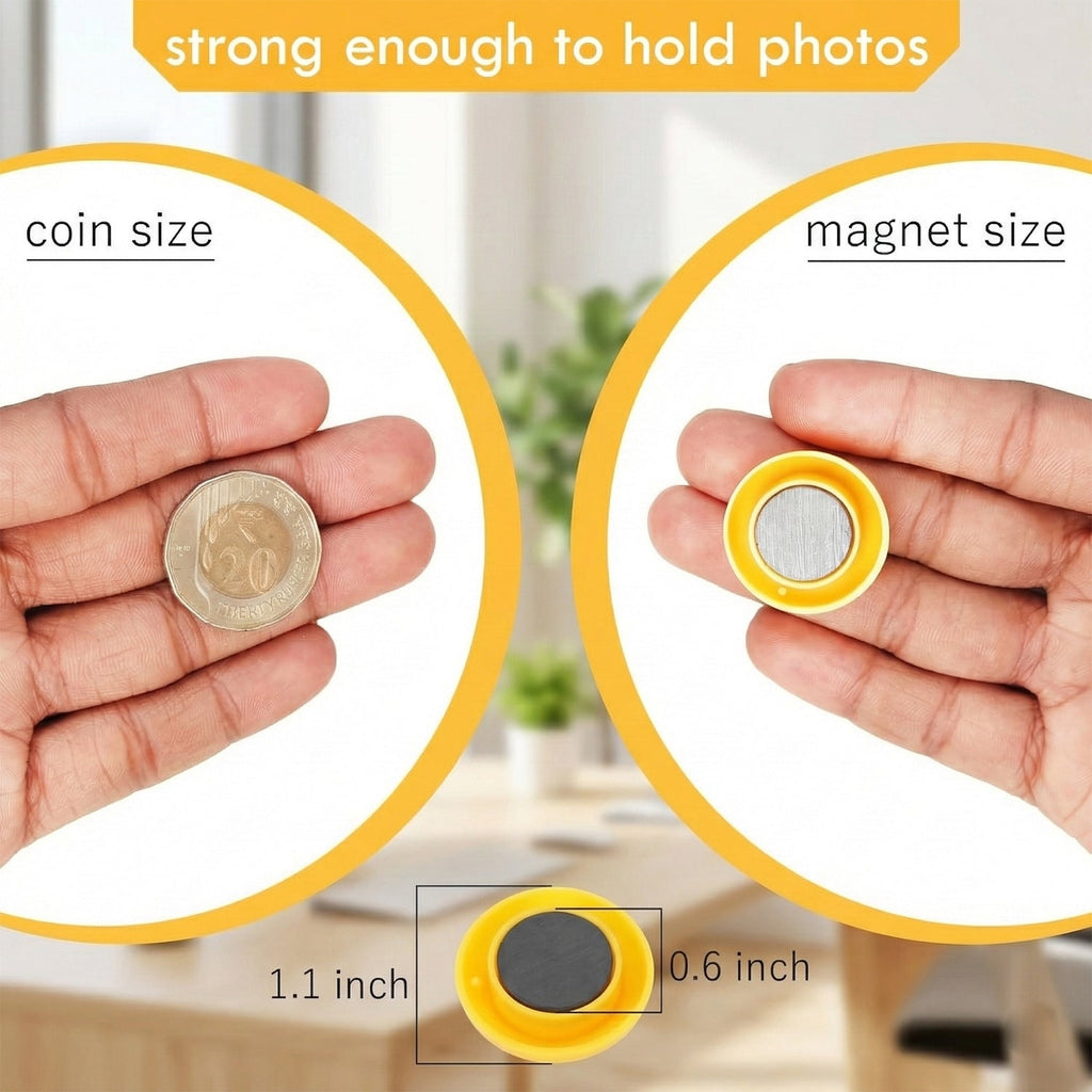 Reusable round magnetic board magnets with bright colors