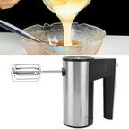 Electric hand mixer with quick-release stainless steel attachments