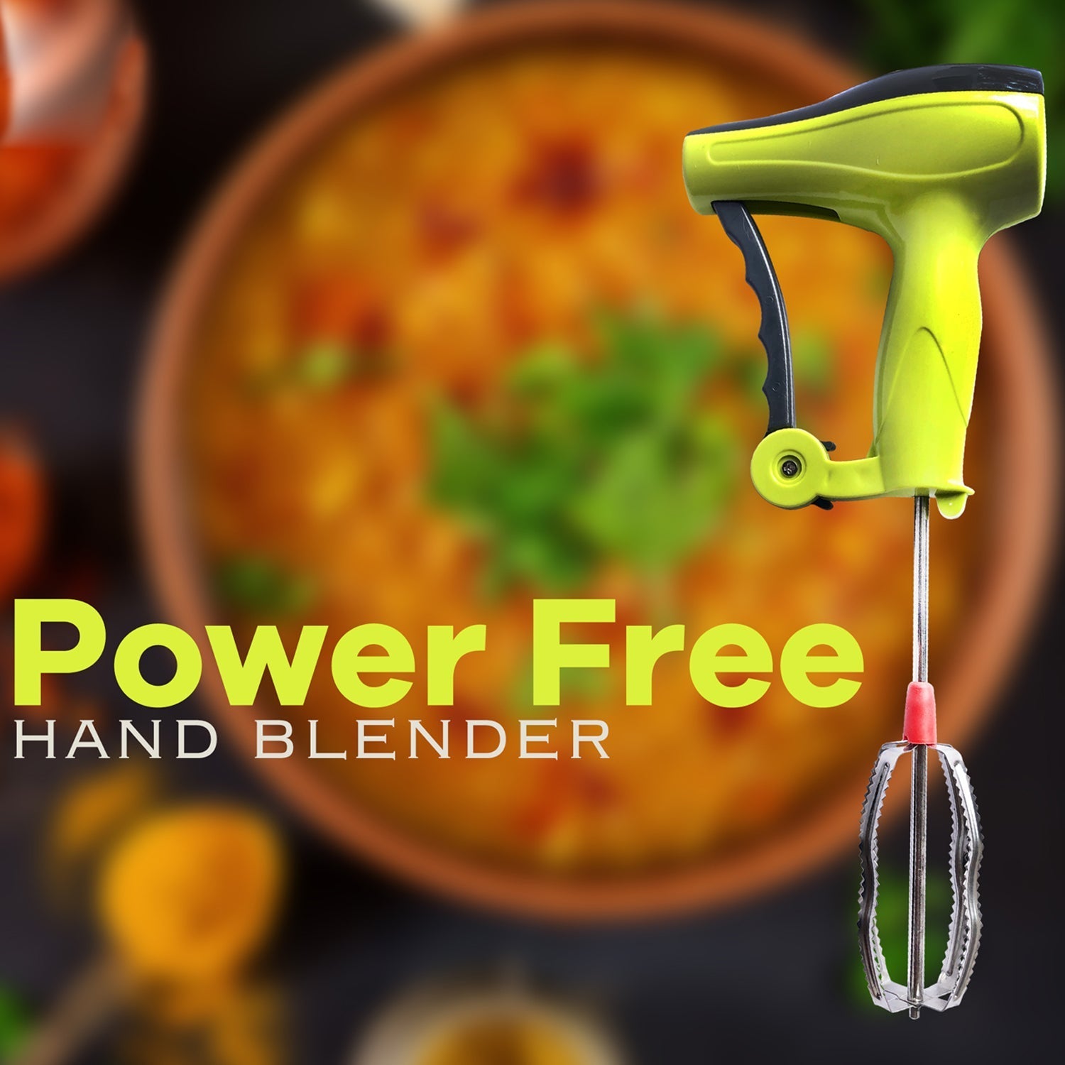 A versatile manual hand blender, essential for everyday kitchen tasks.